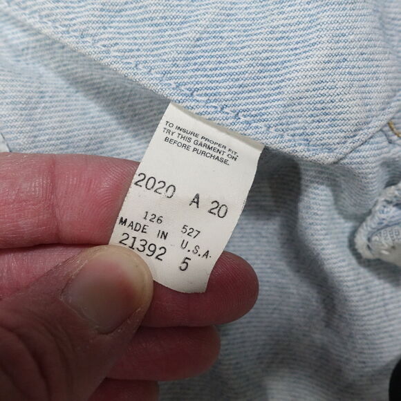 VINTAGE LEVI'S USA MADE MOTLEY CRUE DENIM JEAN BATTLE VEST WOMENS 14 21X22.5 - Picture 15 of 16